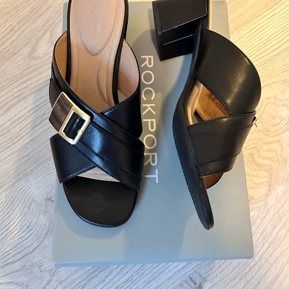 Rockport TM Alaina B Slide. Black Size 9 - Picture 2 of 9